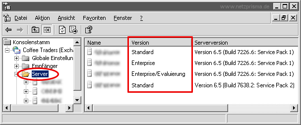 Exchange 2003 Versionserkennung
